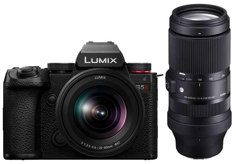 Panasonic Lumix S5 II Systemkamera + Lumix S Ultra 20-60mm F3.5-5.6 Objektiv + Sigma 100-400mm F5-6.3 DG DN OS Contemporary Objektiv