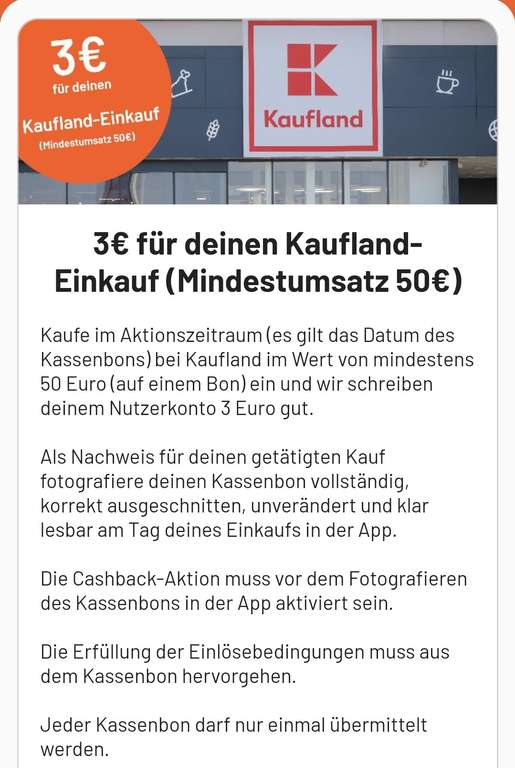 [smhaggle-App] 3€ für deinen Kaufland Einkauf (Mindestumsatz 50€) (personalisiert)