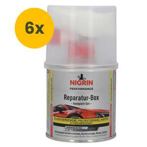 6x 250 g NIGRIN Performance Reparatur-Box, geeignet bei Durchrostungen, Risse, Löcher, MHD 04/2024