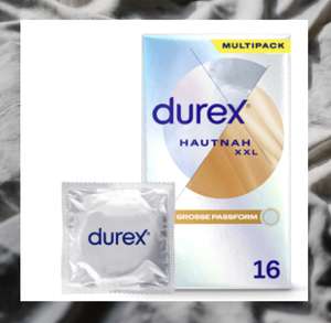 DUREX 5 € Rabatt ab 15 € MBW, z. B. Durex Hautnah XXL, 16 Kondome + Überraschung | diskrete Lieferung