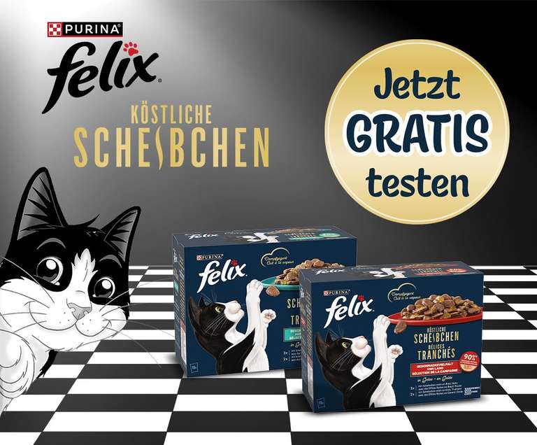 [Ab 25.12.] Gratis testen - Felix Köstliche Scheibchen Katzenfutter (GzG bis zu 5€)