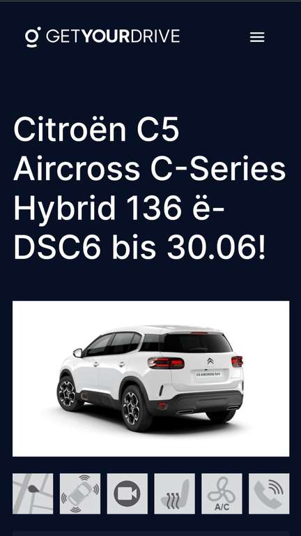 Gewerbeleasing Citroën C5 Aircross Hybrid 136 / 10.000 km / 119€ p.M.