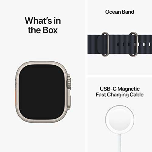 Apple Watch Ultra 49mm Titanium Gehäuse mit Midnight Blue Ocean Armband