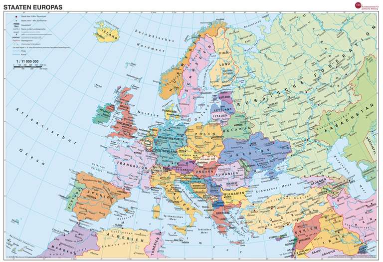 KOSTENLOS Europa-Staaten karte bestellen