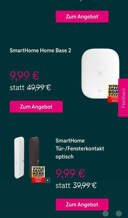 [smarthome.de/Blackfriday] Telekom Smarthome Produkte ab 9,99€ (ab 50€ VSK-frei)