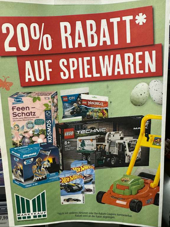 [Lokal Marktkauf Kirchheim a.N.] 20% Rabatt auf alle Spielwaren