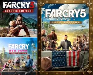 Bundle Far Cry 5 Gold + Far Cry New Dawn Deluxe + Far Cry 3 Classic für Xbox One & Series XIS - 1,78€ mit Eneba Wallet (Argentina Key)