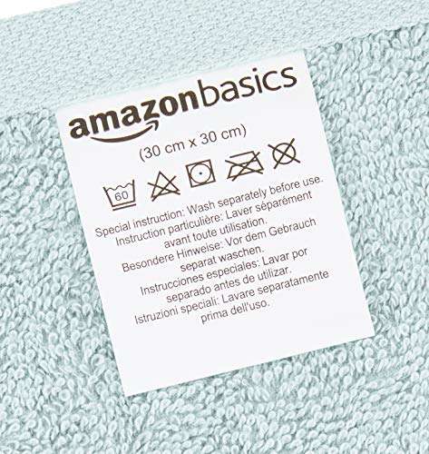 [Prime]Amazon Basics - Waschlappen aus Baumwolle, 12er-Pack, Eisblau