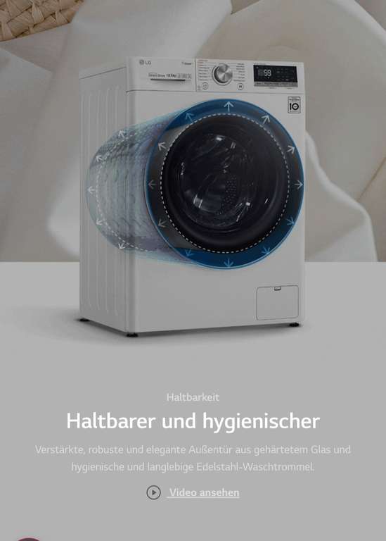 (CB Gutschein) LG Waschmaschine F4WV710P1E Smart Waschmaschine mit alexa Steuerung und Dampfwäsche