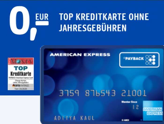 Payback American Express Kreditkarte mit 5000 Punkten