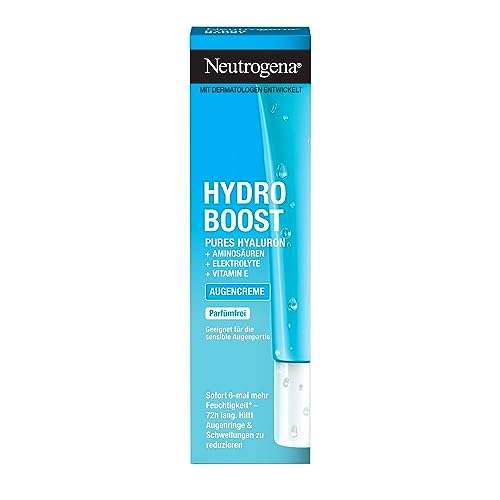 [Prime] Neutrogena Hydro Boost Augencreme Gel, mit Glycerin & Hyaluron, parfümfrei, 2 x 15ml