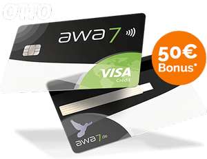 awa7 Visa Kreditkarte mit 50 € Otto.de Bonus* via PayPal