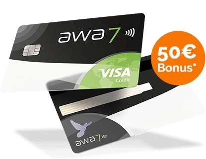 awa7 Visa Kreditkarte mit 50 € Otto.de Bonus* via PayPal