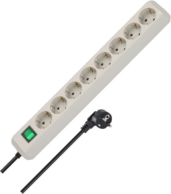 Brennenstuhl Eco-Line Steckdosenleiste mit Schalter, 8-fach, 3m (Prime)