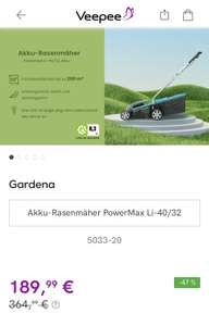 Gardena PowerMax Li-40/32 Akku Rasenmäher 5033-20