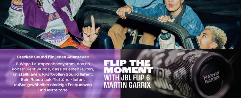 JBL Flip 6 Martin Garrix Edition Bluetooth-Lautsprecher, Schwarz/Grau |  mydealz