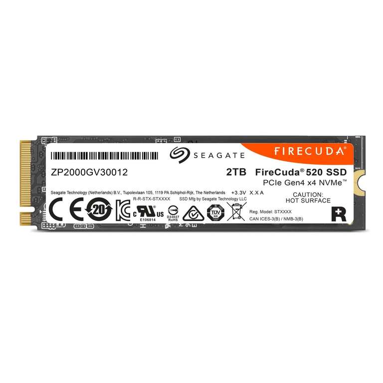 Seagate FireCuda 520 SSD +Rescue 2TB Revision 2022 | M.2 2280 | PCIe 4.0 x4 | NVMe 1.4 | 4850/4750 MB/s | 1.2PB TBW | 5 Jahre Garantie