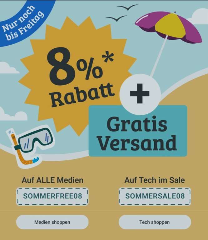 Rebuy 8% und Versandkostenfrei auf alle Medien und Tech im Sale (MBW 25€)