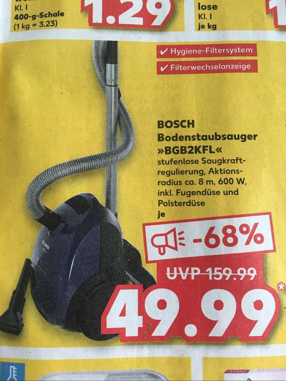 Bosch Bodenstaubsauger BGB2KFL für 49,99€ bei Kaufland