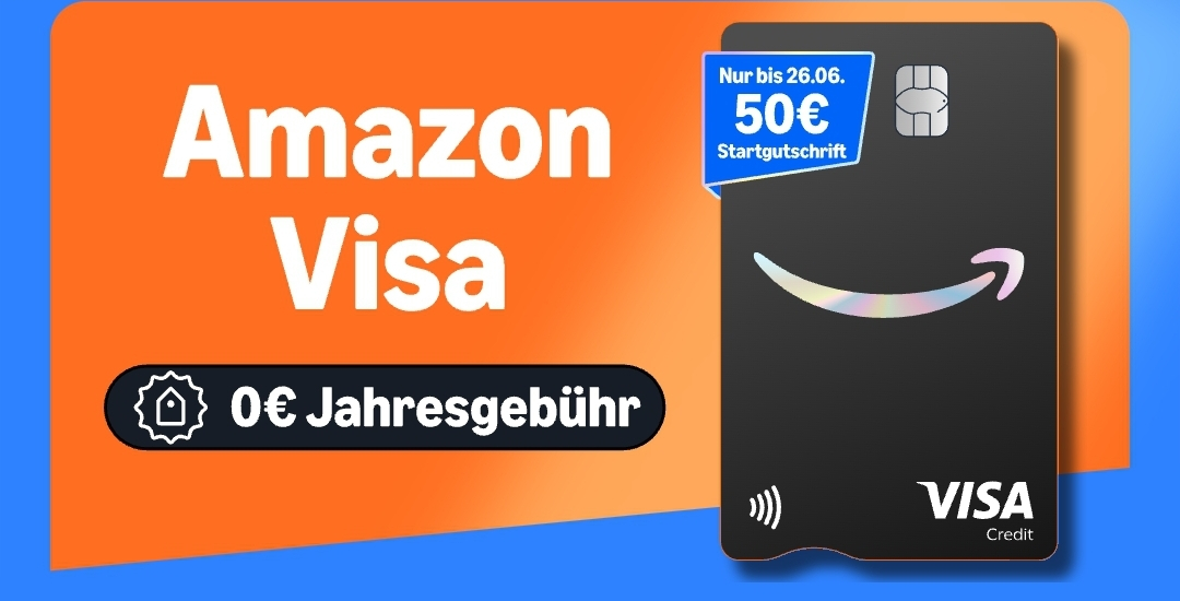 Amazon Visa: 50€ Startgutschrift für Prime-Mitglieder (personalisiert) + 2% Punkte bei Amazon.de vom 23.06. bis 26.06.