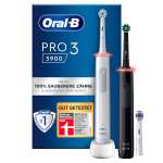 Oral-B Pro 3 3900 Elektrische Zahnbürste im Doppelpack und 3 Aufsteckbürsten