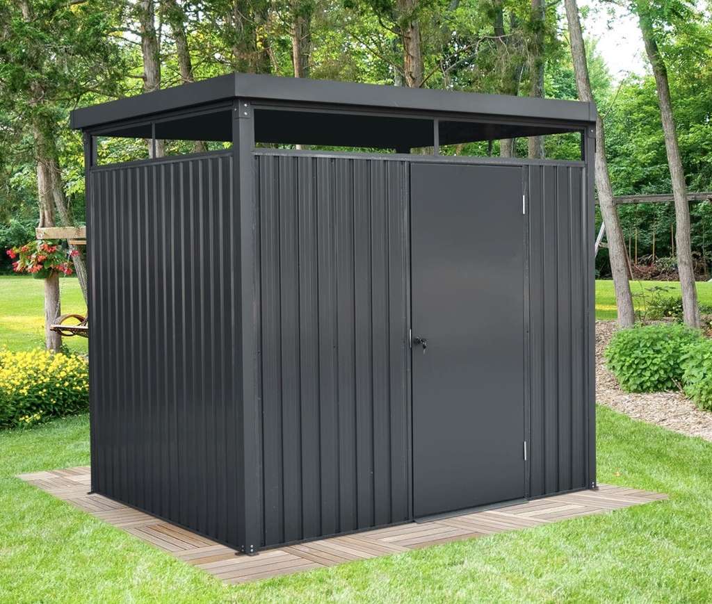 Floraworld Metall-Gerätehaus 233x190 cm – Anthrazit, inkl. Versand, ab 799€ bei OBI