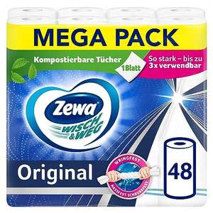 Zewa Wisch&Weg Original Mega Pack 48 Rollen (Prime Spar-Abo)