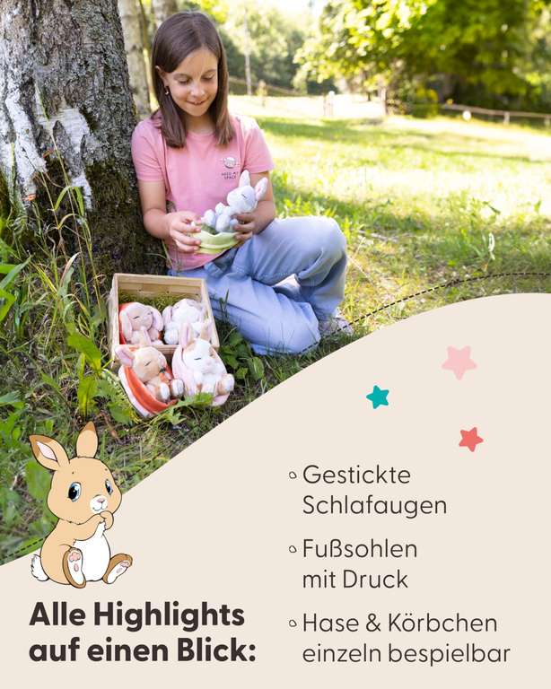 NICI Kuscheltier Hase Twinsies – 12 Cm, Weicher Plüsch Mit Glitzerstoffen, Perfekt Zum Knuddeln