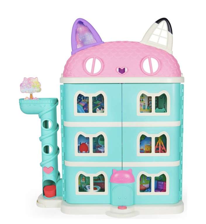 Gabby's Dollhouse Gabby's Purrfect Puppenhaus im Katzen-Design mit Zubehör + Premium Zimmer Gratis