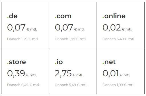 .net Domain 0,08€ im ersten Jahr