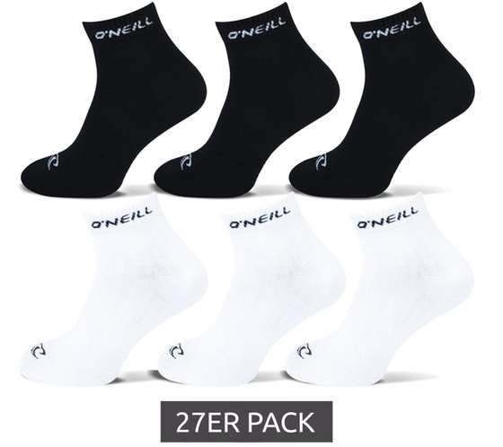 27er Pack O´NEILL Quarter Socken - Größen: 35-38 / 39-42 / 43-46 - 72% Baumwolle (1,11€ pro Paar)