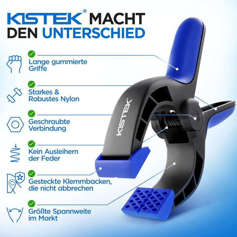 [Amazon Prime] Kistek Klemmzwingen Set [10 Stk] - Federklemmen mit 8cm ...