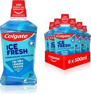 Colgate Mundspülung Ice Fresh 6x500 ml – für sofortige & anhaltende Frische (Prime Spar-Abo)