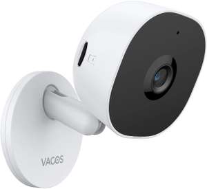 Vacos Indoor Cam Überwachungskamera (1920x1080, 115°, 2.4GHz WLAN, 2-Wege-Audio, Cloud oder microSD, ONVIF, Alexa & Google Assistant)