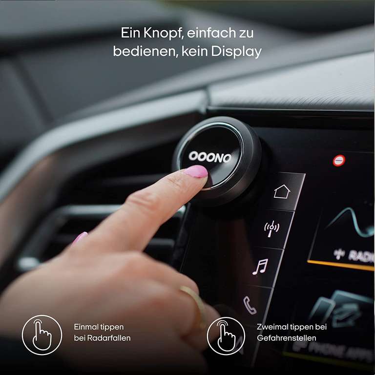 OOONO CO-Driver NO2 - Optimierter CO-Driver fürs Auto - Warnt vor Blitzern  und Gefahrenstellen - Wiederaufladbar - LED-Anzeige - CarPlay & Android  Auto kompatibel: : Elektronik & Foto