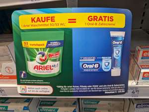 [DM] GRATIS Oral-B Zahncreme beim Kauf von Ariel Waschmittel 50/53 WL