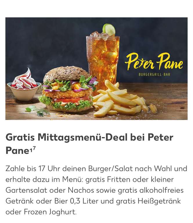 ~Kaufland App~ Peter Pane Burgers/Salat kaufen und gratis Getränk & Pommes erhalten (12 Uhr - 17 Uhr) (personalisiert)