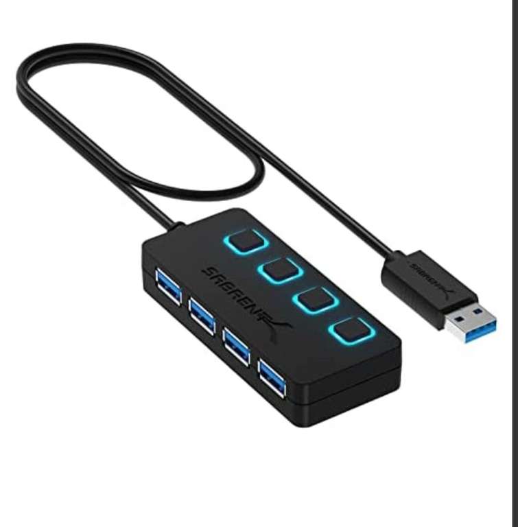 [Amazon] Sabrent 4-Port USB-A 3.0 Datenhub Hub mit einzelnen Power Schaltern und LEDs