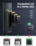 [Prime] Ugreen ‎‎90541 SSD-Gehäuse (für M.2 NVMe M/M&B Key, USB-C 10Gbit/s, bis ~900MB/s Datenrate, Aluminium + Silikon, werkzeuglos)