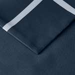 [Prime]Amazon Basics - Bettwäsche-Set, Mikrofaser, 240 x 220 cm, Leicht Mikrofaser, marineblau, schlichtes Karo