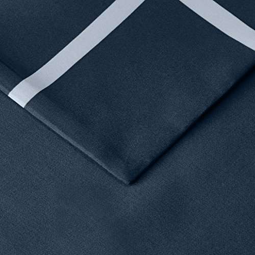 [Prime]Amazon Basics - Bettwäsche-Set, Mikrofaser, 240 x 220 cm, Leicht Mikrofaser, marineblau, schlichtes Karo