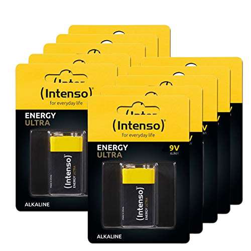 10x Intenso Energy Ultra 9V Block Alkaline Batterie - 6LR61, 10x 9V Block für 9,99€ (Prime/Otto flat)