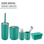 WENKO Kosmetikeimer Brasil S, 2 Liter Fassungsvermögen, Badezimmer-Mülleimer mit Schwingdeckel Ø14 x 21 cm, Grün (Prime)