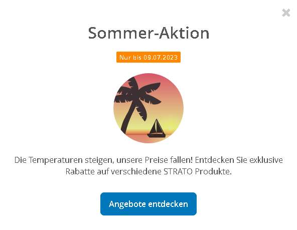 STRATO Sommer-Aktion Die Temperaturen steigen, unsere Preise fallen – nur bis 09.07.2023