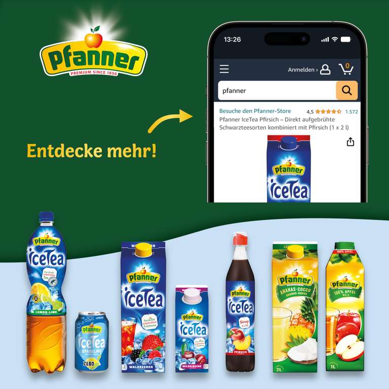 Pfandfehler Pfanner Lemon/Pfirsich Zero Eistee