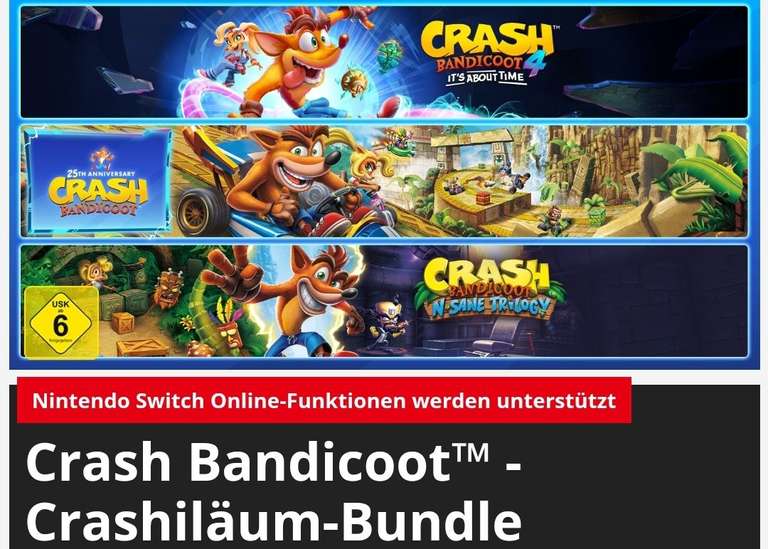 Crash Bandicoot - Crashiläum-Bundle Nintendo Switch e-Shop/37.62€ e-Shop POL