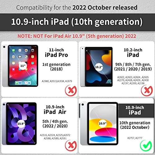 [Prime] EasyAcc Hülle Kompatibel mit iPad 10 Generation (10.9")
