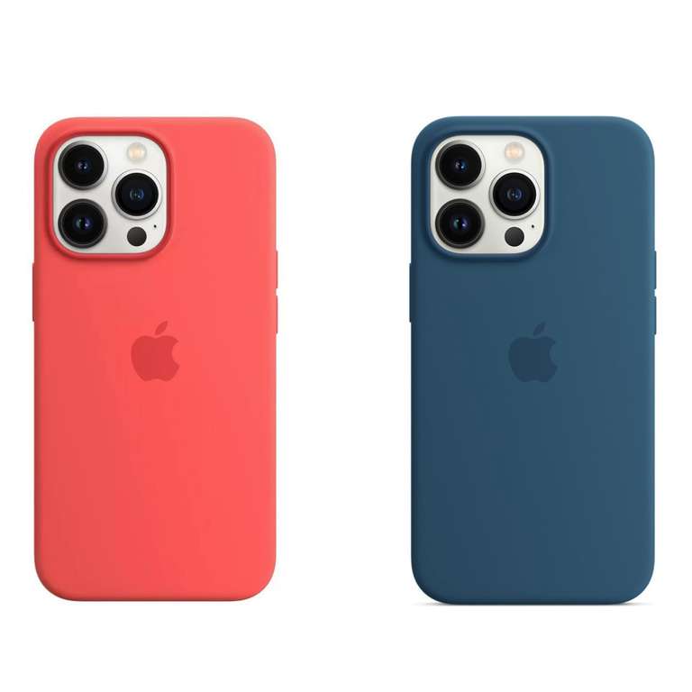Apple Silikon Case mit MagSafe für das iPhone 13 Pro Max | Innenseite mit Mikrofaser | in Pink Pomelo für 20,09€ / Blue Jay für 23,44€