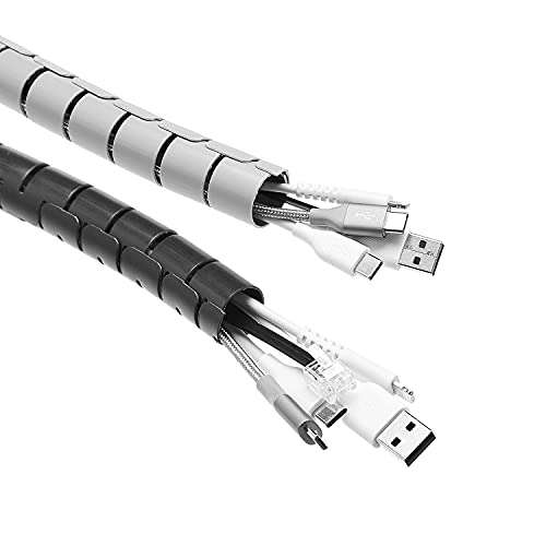 AmazonCommercial - Kabelschläuche, 152,4 cm, Schwarz und Grau (2 Stück) (eventuell personalisiert)