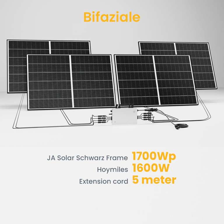 (Sammeldeal) Balkonkraftwerke JA Full Black Solarmodule (Bifazial), Hoymiles 800/1600W ab 279€